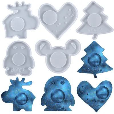 HY Silicone Coaster Mold Shot Glass Candle Holder Storage Tray Resin Epoxy Casting Mould