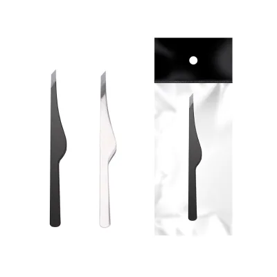 Newest Stainless Steel Fine Handle Brow Pliers Comfortable Slanted Eyebrow Tweezers for Hair Plucking