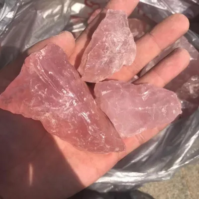Natural Tumbled Rose Quartz Rock Small Chips and Rough Large Nugget Crystal Stone Gravel