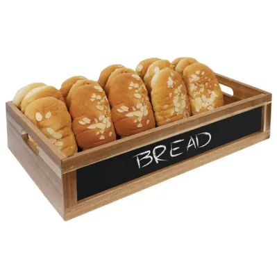 Wooden Baroque Large Crate Freshly Baked Daily Bread Crate with Chalkboard Bread Gift Dry Fruit Cookie Food Presentation Crate