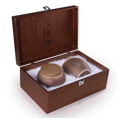Luxury Wooden Tea Keepsake Box Hinged Wooden Tea Can Display Box