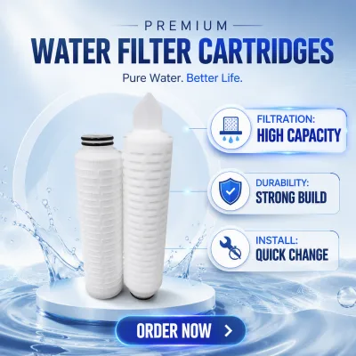 High-Capacity 10", 20", 30", 40" 0.22 Um Hydrophilic PES Pleated Filter Cartridges for Liquid Filtration