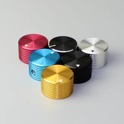 Universal Metal Pot Control Knobs with Indicator Aluminum Rotary Electronic Control Potentiometer Knob for 6 mm Diameter Shaft