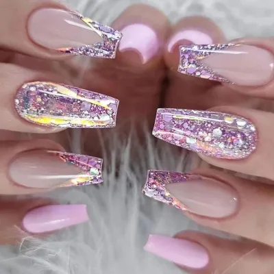 Wholesale 24pcs Press on Nails Acrylic Nails French Style Artificial Fingernails Short Medium Nails