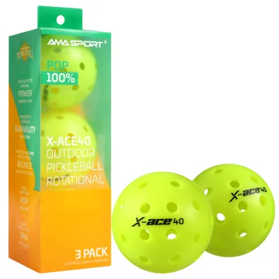 Professional USAPA Standard Outdoor Pickleball Balls Quality 40-Hole Rotational Beginners Plastic Entertainment