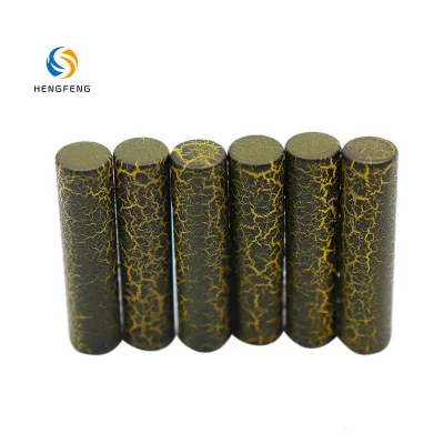 Wholesale Custom Black Gold Crack Texture Metal Aglet Tips Printed Cylinder Metal End Tips for Drawstring Cord Shoelaces