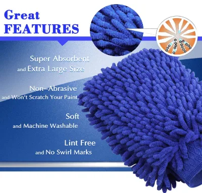 Value Pack Car Washing Kit Oxford Fabric Storage Bag Chenille Wash Mitts Microfiber Towel Car Care Tools