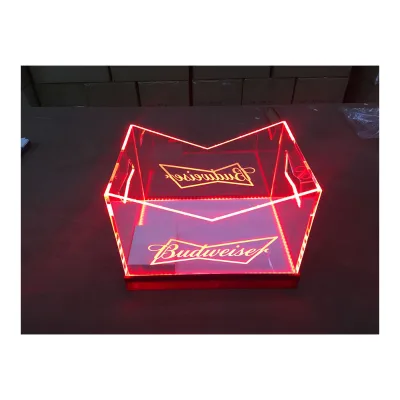 LED Light Creative Storage Beverage Tubs Eco-Friendly Beer Bucket Wine Bottle Holder with Nightclub Bar for Advertising