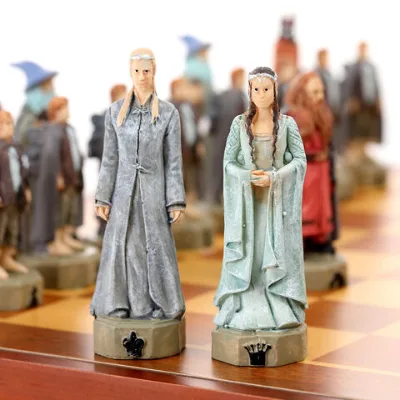 The Lord of the Rings Theme Hand painted Resin Chess Set