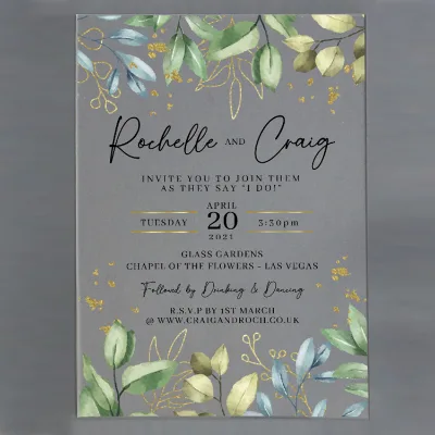 Clear Acrylic DIY Name Cards Acrylic Table Number Card Blank Plate Acrylic Wedding UV printing Invitation Card for Wedding