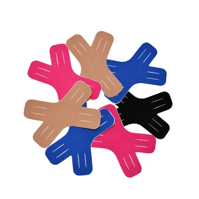 Wholesale Kinesiology Tape Latex Free Cotton Athletic Tape Water Resistant Strips Elastic X Shaped Kinetic Tape for Sports