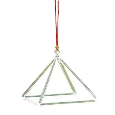 Transparent Quartz Crystal Singing Pyramid Sacred Geometry Sound Vibration Healing Tool 3-14 inch Tuned Quartz Pyramid Therapy