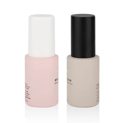 Beauty Skincare Face Cream Cosmetic Glass Spray Pump Bottle 1oz 30ml Matte Pink/Grey Customizable Color 20-120ml Sizes