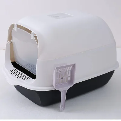 C&C Cat Litter Box Foldable Fully Enclosed Pet Toilet Drawer Type Pp and Ps Cat Litter Box Splash Proof Easy to Clean Cat Litter