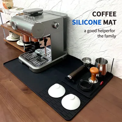 Coffee Machine Silicone Pad Tray Bar Mat KFD01 Dongguan New Household Square 2-in-1 Draining and Tamping Pad