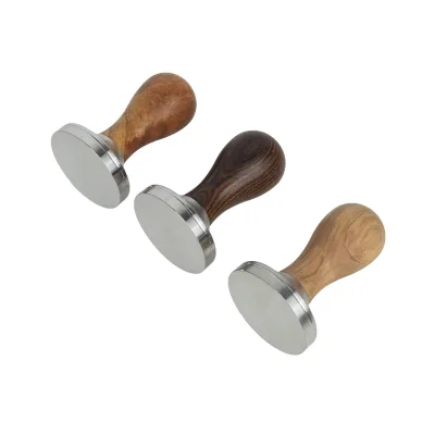 Wholesale 51/53/58mm Espresso Tamper Stainless Steel Base Coffee Tamper with Wooden Handle for Cafe Barista
