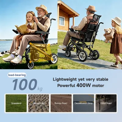 Safe Electromagnetic Brake Electric Wheelchair Long Range Lithium Battery Power Wheel Chair for Elderly Disabled