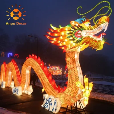 Chinese New Year Animal Lantern Festival Outdoor Dragon Lantern Show