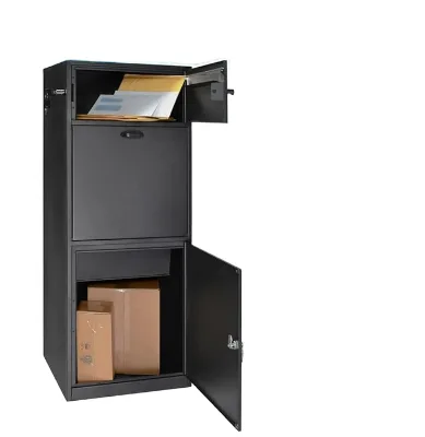 Customized Black Waterproof Safe Box Galvanized Sheet Parcel Box Large Outdoor Parcel Delivery Box