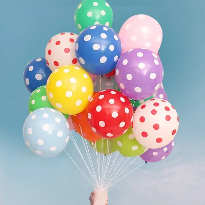 Hot Selling 12 Inch Polka Dot Wave Latex Wedding Party Decoration Balloons