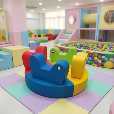 Toddler Fun Toys Merry Go Animal Shape Seats Gentle Spinning Amusement Ride Kids Soft Play Indoor Playground