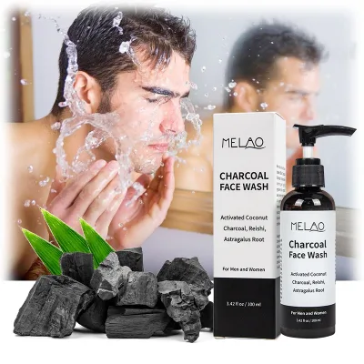 MELAO Natural Facewash Natural Charcoal Bamboo Facial Cleanser for Men Wholesale Private Label Men's Face Wash