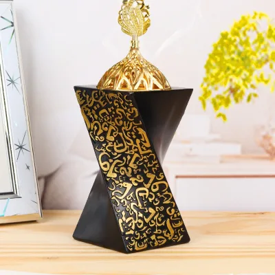 Exquisite Rotating square Household Incense burner Decoration Ornament Atmosphere Creative Incense burner Ornament with Cover