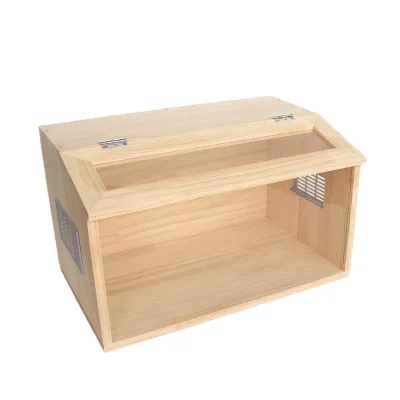 NOMO Solid Wood Reptile Breeding Box and Enclosure for Chameleon Hamster and Chick Natural Wood Pet Habitat Cage