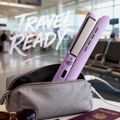 Fashion Design Salon Professional Dual Voltage Hair Straightener and Curler PTC Fast Heating Electric Powered with LCD Display