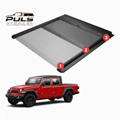 PULS 4x4 Manual Pickup Truck Bed Locking Tonneau Cover Factory Price for Jeep Gladiator Including Running Boards