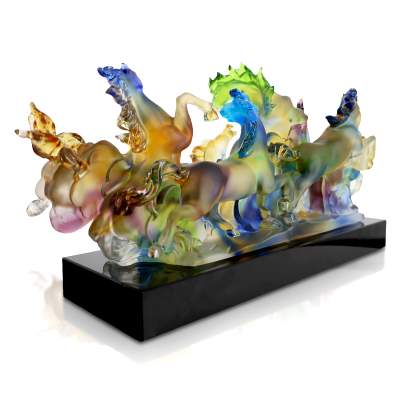 Hot Sale Folk Art New Cute Glass Crafts: Cheap Animal Ornaments With Unique Designs Horse Sculpture