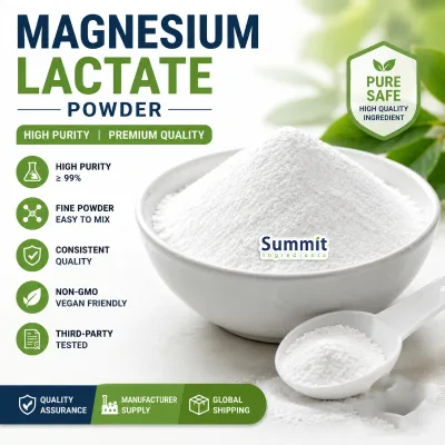 High Bioavailability Food Grade Water Soluble Magnesium Lactate Powder Organic Mineral Supplement Raw Material Powder Bulk