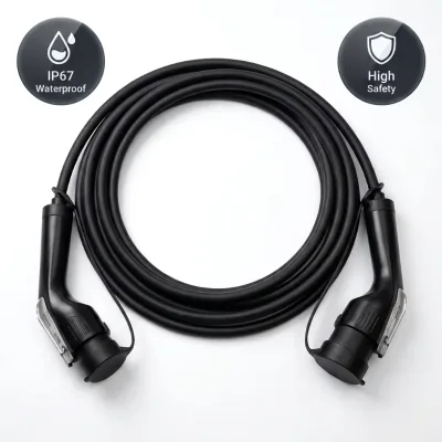 Built-in Communication Chip EV Adapter Cable Type2 to Type2 Extension Cord Type2 to GBT Stable Connection No Disconnection