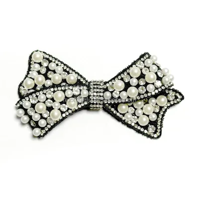 Factory Direct 6*11cm Butterfly Festival Decorative Flower Imitation Pearl Rhinestone Clothing Shoes Bag DIY Decoration Sequins