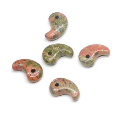 2026 Hot Sale High-Quality Handmade 3cm Comma Pendant Rose Quartz/Unakite Crystal Pendant for Gift