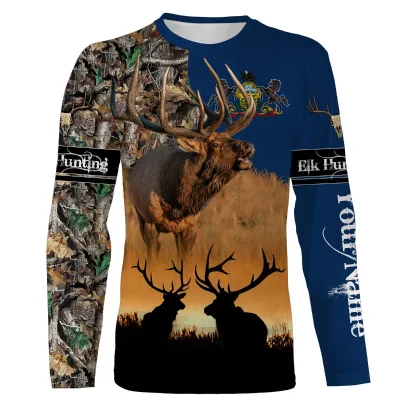 Low MOQ Custom Logo Moisture-Wicking Anti-UV Breathable Lightweight Polyester Camouflage Pattern Men Outdoor Hunting Shirt Top