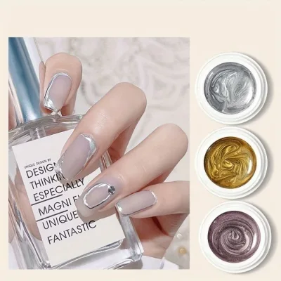 Factory Price High Density Metallic Painting Nail Gel Mirror Drawing 3D Metallic Liner Painting Gel for Nail Art Salon