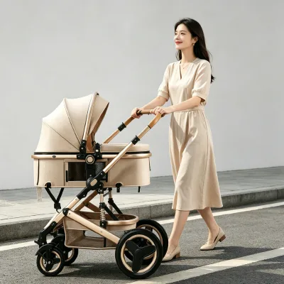 JXB High Quality Four Wheel Suspension Thermal Insulation Full Package Stroller with Car Seat