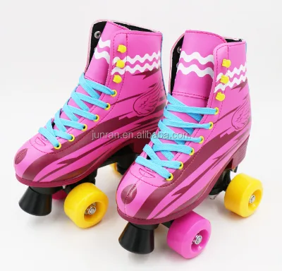 2022 New Pink Soy Luna PVC Wheel Quad Roller Skate 4 Wheels Flashing Roller Skating Shoes for Sale and Adult