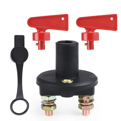 On-Off 2 Position Battery Disconnect Switch with 2 Keys 12V 24V Battery Kill Switch Isolator for Marine Boat RV ATV UTV