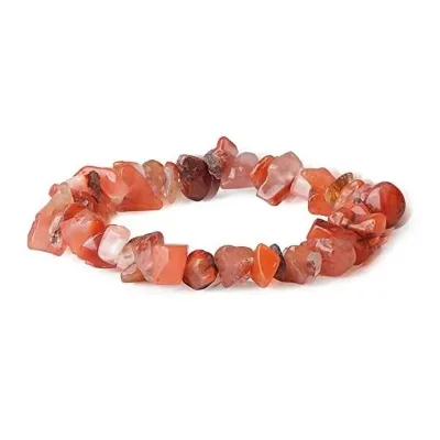 2024 Wholesale Natural Gemstone Crystal Healing Irregular Bracelets Light Color Stretch Gemstone Polished Irregular Bracelets