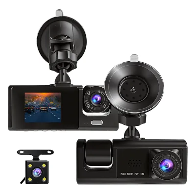 Front Inside Rear SD Card Professional Car Dashcam Emergency Lock Practical Car Camera Dash Cam Multi Screen Mode Car DVR