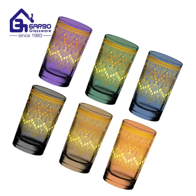 Hot Sale 5oz Glass Tea Cup with Customized Design Arabic Style Rock Glass for Drinking Water Tea Juice Decorative Glasses