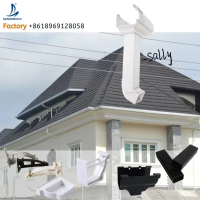 Black Gutters Roofing Decorative Gutter Downspout for House Waterproof