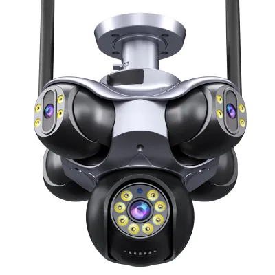 5 Lens 5 Screens 360 Degrees Auto Tracking Full Color Night Vision CCTV Outdoor Camara Seguridad Wifi Camera FFvideo 25MP 4K PTZ