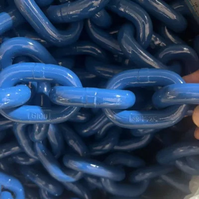 G100 Blue Powder Coated Welded Alloy Steel Lifting Chains,Heavy Duty Grade 100 for Overhead Lifting & Rigging