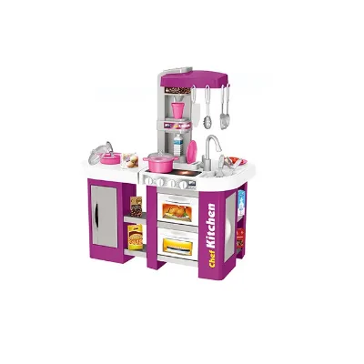 51pcs Girl Plastic Pretend Play Preschool Mist Spray Sink Cooking Set Toy Kitchen for Kids