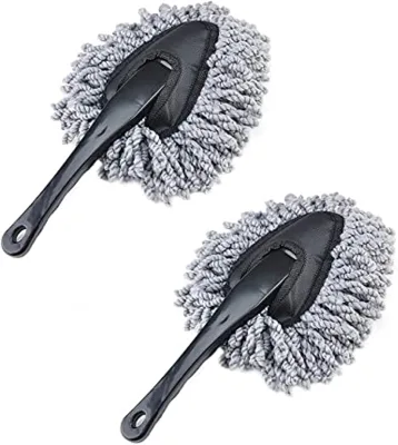 Long-Handle Car Wash Brush & Mop Mitt Microfiber Windshield Window Squeegee & Car Duster All-in-One Washing Tool Kit