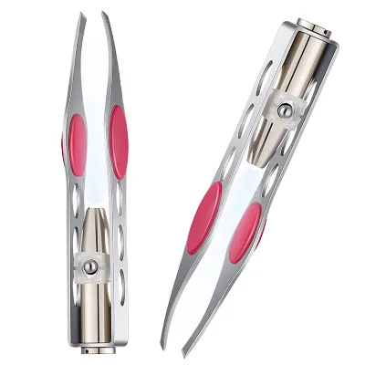 Eyebrow Tweezers With LED Light Stainless Steel Makeup Tools Tweezers