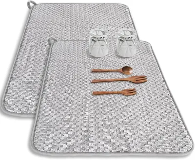 24*17 Inch Microfiber Large Size Dish Drying Pad Mat Absorbent Drainer Kitchen Counter for Countertops,Sinks,Draining Racks